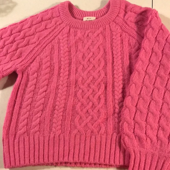 A.L.C. Cable Knit Bubblegum Pink Sweater - Picture 7 of 9